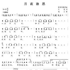 月夜独思_民歌简谱_词曲:冬青 远方