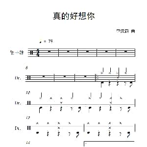 真的好想你 架子鼓谱 李汉颖