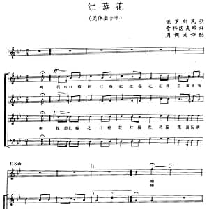 红莓花 俄罗斯 _外国歌谱_词曲: 俄 索科洛夫编曲 周训诚译配