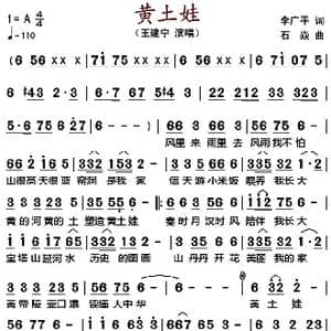 黄土娃_歌谱投稿_词曲:李广平 石焱