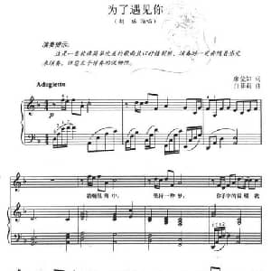为了遇见你_通俗唱法乐谱_词曲:廖莹如 白菲莉