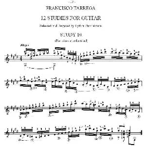 他雷加12首练习曲之10 吉他谱