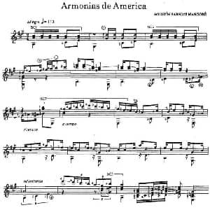 Armonias de America 吉他谱 奥古斯汀 巴里奥斯 曼戈雷 Agustin Barrios Mangore
