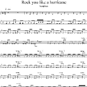 Scorpions Rock you like a hurricane 爵士鼓谱