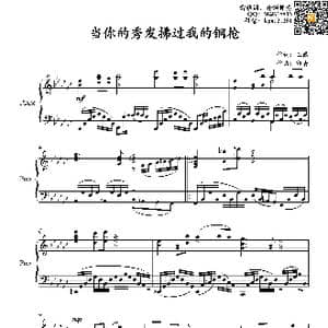当你的秀发拂过我的钢枪_歌谱投稿_词曲:王磊 印青