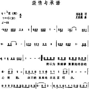 激情与承诺_通俗唱法乐谱_词曲:刘海盈 史俊鹏