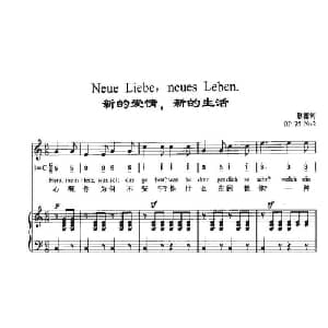 Neue Liebe,Neues Leben_外国歌谱_词曲:歌德 贝多芬曲 周文楠译配