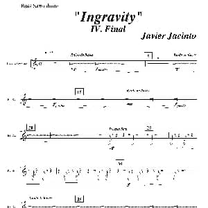 萨克斯谱 | Ingravity 第四乐章 低音萨克斯分谱 Javier Jacinto