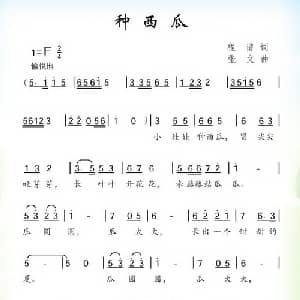 种西瓜_儿歌乐谱_词曲:程谱 张文