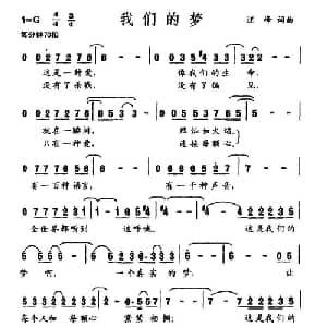 我们的梦_通俗唱法乐谱_词曲:汪峰 汪峰