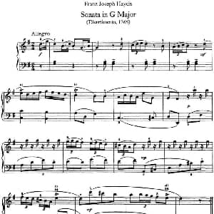 海顿 钢琴奏鸣曲 Hob XVI 8 Divertimento G major 钢琴谱 海顿