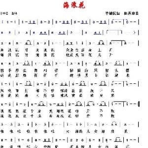 海浪花_歌曲简谱_词曲:毕健民 赵秀富