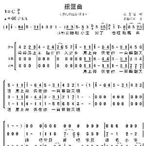 摇篮曲_歌曲简谱_词曲:尚家骧 勃拉姆斯