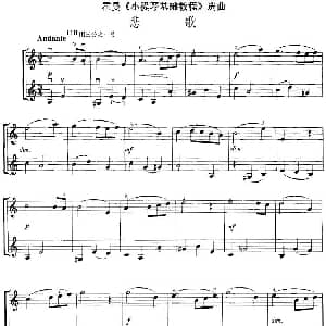 小提琴谱 | 霍曼 小提琴基础教程 选曲 悲歌 二重奏