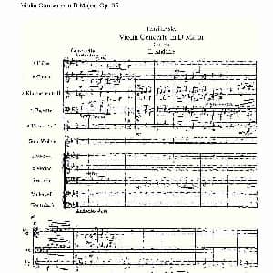 小提琴谱 | D大调小提琴协奏曲, Op.35第二乐章