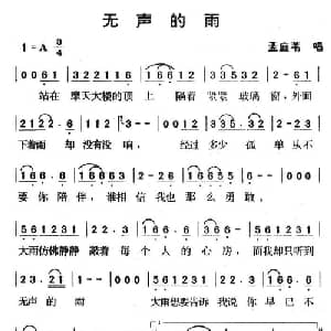 无声的雨_通俗唱法乐谱_词曲:杨立德 陈少霞