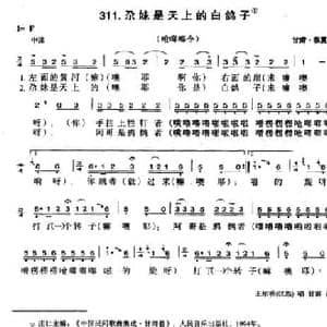 尕妹是天上的白鸽子_民歌简谱