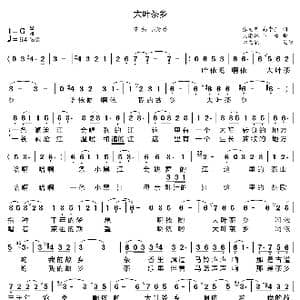 大叶茶乡_歌曲简谱_词曲:张龙明 禹崇全 吴渝林 业原