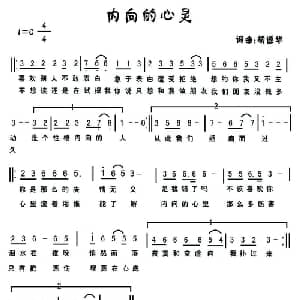 内向的心灵_通俗唱法乐谱_词曲:胡遵华 胡遵华