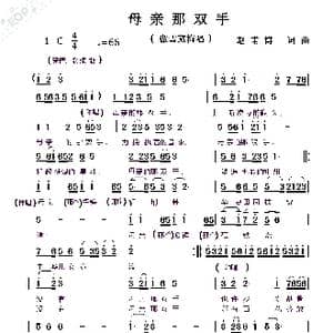 母亲那双手_歌曲简谱_词曲:赵甫博 赵甫博