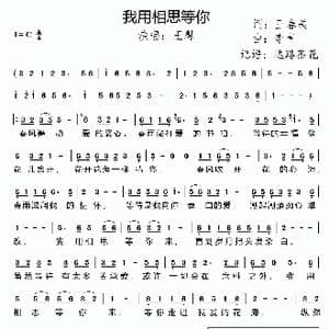 我用相思等你_歌曲简谱_词曲:王春美 李青