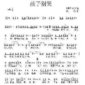 孩子别哭_歌曲简谱_词曲:陈建军 浪花 浪花