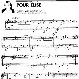 POUR ELISE 钢琴谱