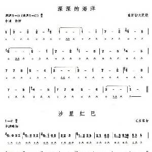 口琴谱 | 考级四级曲目 深深的海洋 沙里红巴