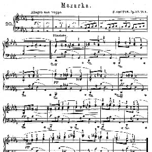 Quatre Mazurkas Op.30 钢琴谱 肖邦 chopin