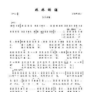 妹妹的酒_歌曲简谱_词曲:李泽坚 李泽坚