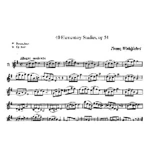 小提琴谱 | 40首小提琴初级技巧练习曲之二 弗朗茨 沃尔法特