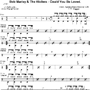 Bob Marley Could you be loved 爵士鼓谱