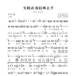 失眠在凌晨两点半_歌曲简谱_词曲:轻云望月 轻云望月