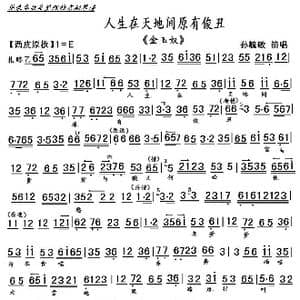 京剧 金玉奴 人生在天地间原有俊丑_歌曲简谱