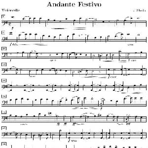 Andante Festivo 活泼的行板 大提琴分谱 西贝柳斯