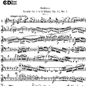 小提琴谱 | Violin Sonata No.1 in D Major Op.12 No.1