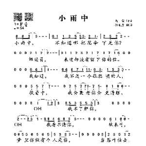 小雨中_歌谱投稿_词曲:赵雷 赵雷