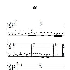左手练习 56 钢琴谱