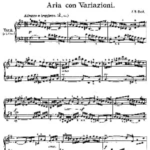 Aria con Variazioni 之11 钢琴谱 J.S.Bach