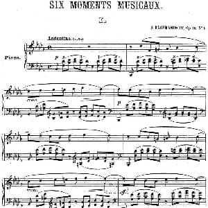 拉赫玛尼诺夫 音乐瞬间 Op.16 No.1 降b小调 钢琴谱 拉赫玛尼诺夫