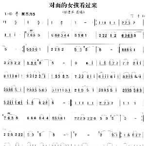 笛子谱 | 对面的女孩看过来 阿牛