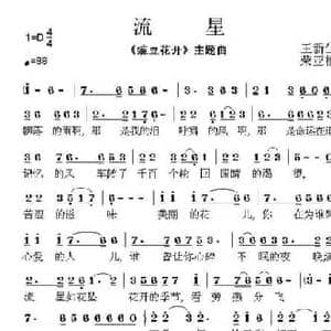 流星_民歌简谱_词曲:王新生 荣亚楠