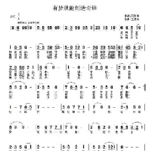 有梦就有奇迹_通俗唱法乐谱_词曲:芮彭年 王德山