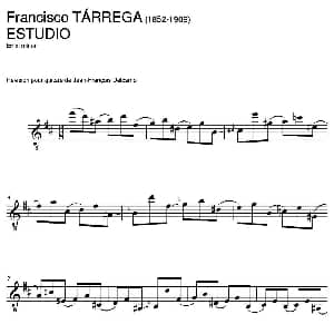ESTUDIO 吉他谱 弗朗西斯科 泰雷加 Francisco Tarrega 1852 1909