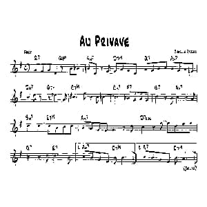 AU PRIVAVE 降B爵士乐谱
