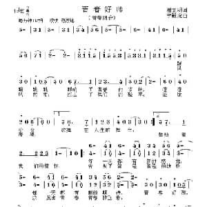 青春好帅_通俗唱法乐谱_词曲:谢立明 李殿友