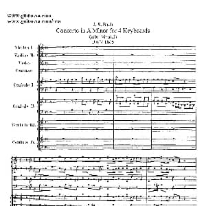 为四架古钢琴而作的a小调协奏曲 BWV 1065 钢琴谱 约翰 塞巴斯蒂安 巴赫原曲 布索尼改编