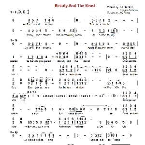 Beauty And The Beast_歌曲简谱_词曲:Howard Ashman Alan Menken