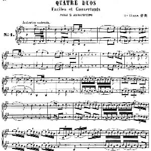 萨克斯谱 | H Klose练习曲 Quatre Duos Faciles et Concertants Pour 2 Saxophones—No.4 H Klose