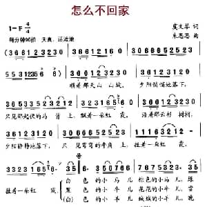 怎么不回家_儿歌乐谱_词曲:虞文琴 朱思思